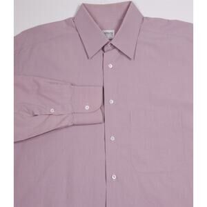 Armani Collezioni Mens Dark Pink Mauve Cotton Dress Shirt (42) 16.5-33